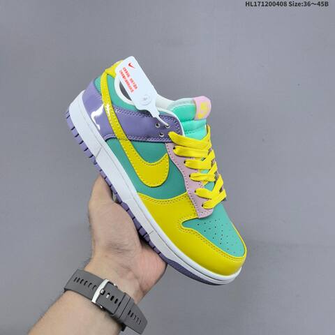 Nike SB Dunk Low Teal Yellow Purple Pink White EU 36-45 Skate Shoe - Unisex BS-60875