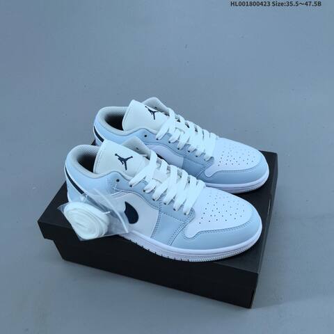 Jordan Air Jordan 1 Low White Light Grey Black 35 5-47 5 Casual - Unisex (BS-66073)