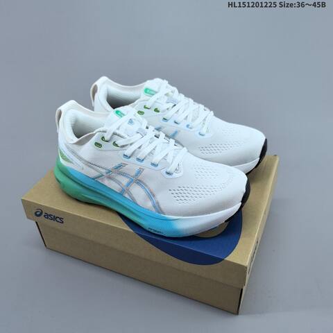 ASICS GEL-KAYANO 31 PLATINUM White Coral Neon Lime Mint EU 36-45 Running Shoe Running Sneakers - Unisex (BS-69127)