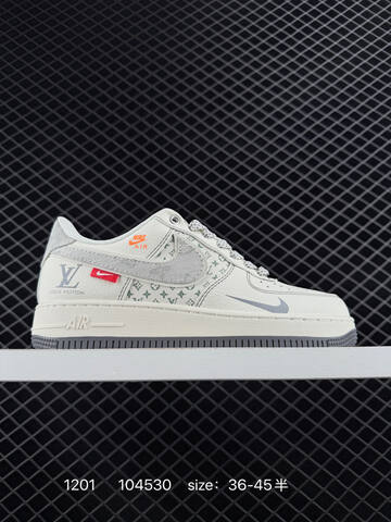 Nike Air Force 1 Off White Navy Blue Orange Red EU 36-45 Sneaker - Unisex (BS-80133)
