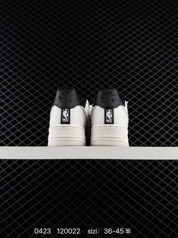 Nike Air Force 1 Low Sail White With Black Heel Accents Transparent Outsole NBA Themed Details EU 36-45 Half Sizes Available Lifestyle - Unisex BS-71912
