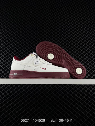 Nike Air Force 1 Low 40th Anniversary DQ7658-100 White Burgundy Black EU 36-45 Lifestyle - Unisex (BS-71173)