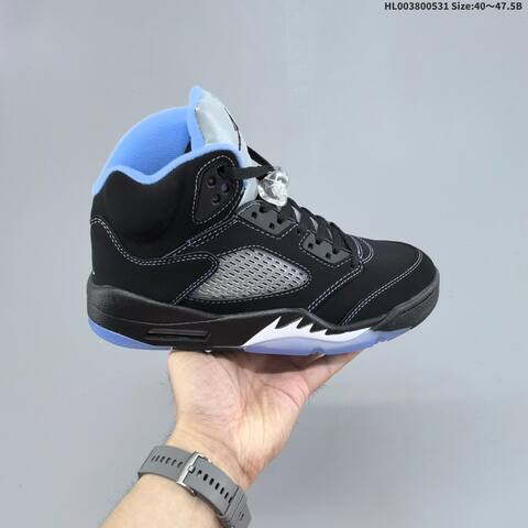 Jordan Air Jordan 5 Retro Black University Blue Silver EU 40 47 5 Basketball - Men's (BS-65839)