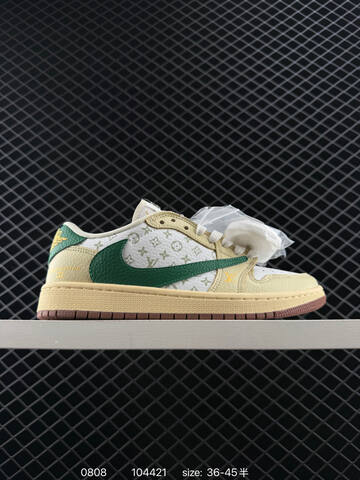 Jordan Air Jordan 1 Low Travis Scott Louis Vuitton White Black Red EU 36-45 Sneaker - Unisex BS-80951