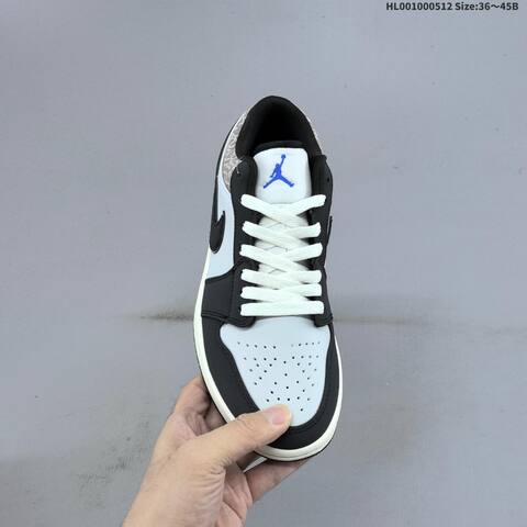 Jordan Air Jordan 1 Low PRM Black White Grey With Blue Accents EU 36-45 Lifestyle - Unisex (BS-65984)
