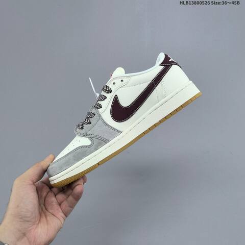 Nike Air Jordan 1 Low Cream Gray Navy Burgundy EU 36-45 Lifestyle - Unisex (BS-65864)