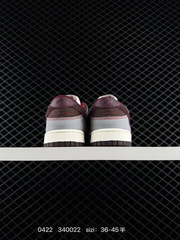 Nike Dunk Low Retro Grey White Burgundy Brown With Red Contrast Stitching EU 36-45 Half Sizes Available Skate - Unisex BS-71945