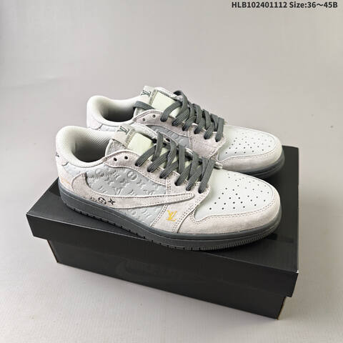Jordan Air Jordan 1 Low x Travis Scott Light Grey White EU 36-45 Casual - Unisex (BS-63847)