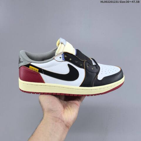 Jordan Air Jordan 1 Low x Union LA White Black Gray Red EU 36-47 5 Casual - Unisex (BS-67168)