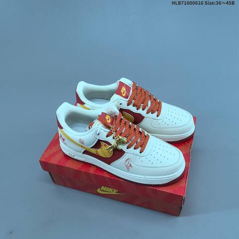 Nike Air Force 1 07 LV8 DQ6628 White Red Black Gold EU 36-45 Sneaker - Unisex BS-59918