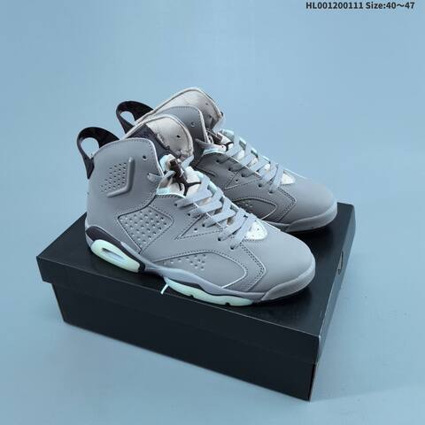 Jordan Air Jordan 6 Retro Grey Black Light Blue 40 47 Basketball - Men's (BS-67011)