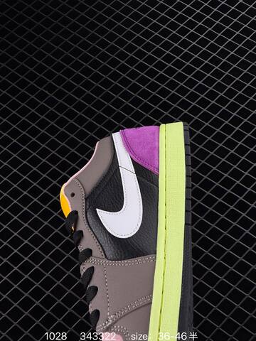 Jordan Air Jordan 1 Low HQ2010-012 Grey Pink Black Purple Neon Yellow White EU 36-46 Sneaker - Unisex BS-80413