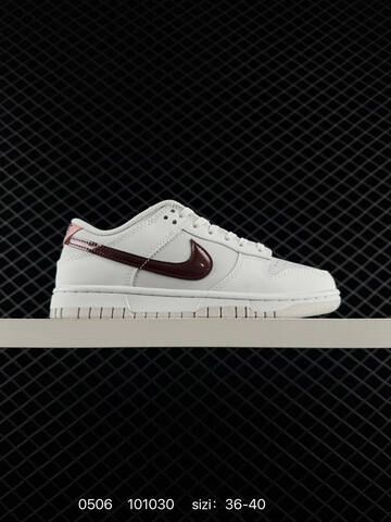 Nike Dunk Low White Burgundy Pink EU 36-40 Skate - Unisex (BS-71652)