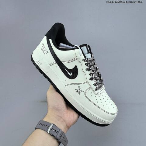 Nike Air Force 1 07 Low Stussy Off White Black Light Grey EU 36-45 Sneaker - Unisex BS-60651