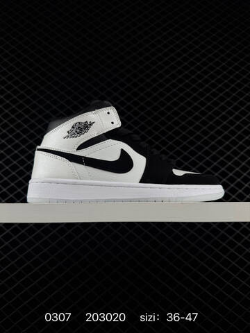 Jordan Air Jordan 1 Mid White Black EU 36-47 Basketball Shoe - Unisex BS-79696