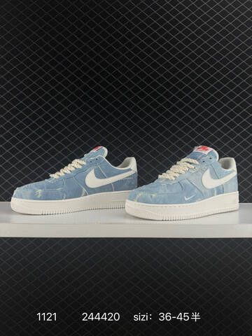 Nike Air Force 1 Low Light Blue Denim White EU 36-45 5 Lifestyle - Unisex (BS-74072)