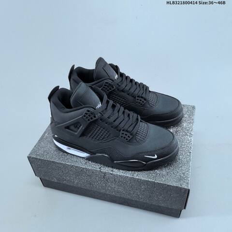 Jordan Air Jordan 4 Retro Light Grey White And Black White EU 36-46 Basketball - Unisex (BS-66190)