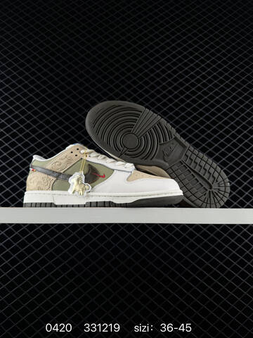 Nike SB Dunk Low IQ1118-220 CNY Pegasus Pack White Olive Green Khaki Dark Brown With Red Accents EU 36-45 Skate - Unisex (BS-71976)