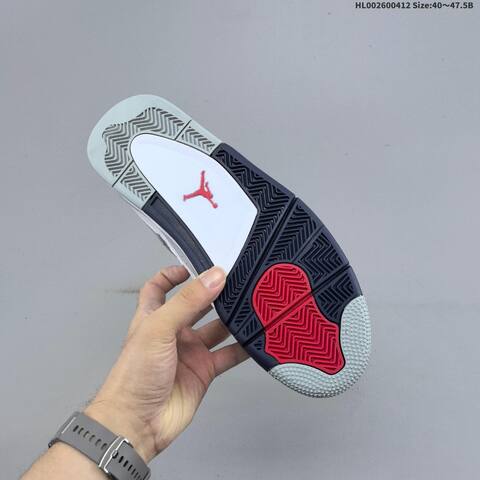 Jordan Air Jordan 4 Retro White Navy Grey Speckled 40 47 5 Basketball - Men's (BS-66227)