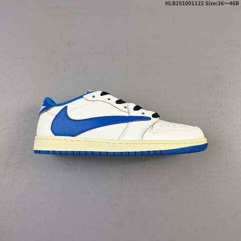 Jordan Air Jordan 1 Low x Travis Scott White Blue EU 36-46 Lifestyle - Unisex (BS-63243)