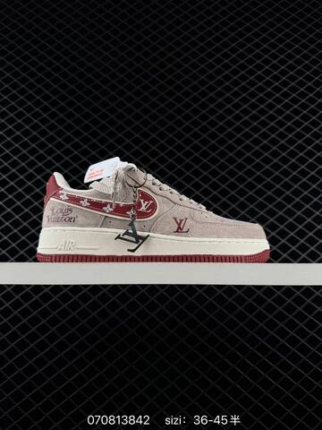 Nike Air Force 1 07 LV8 Beige Burgundy White Black Navy EU 36-45 Skate - Unisex (BS-70354)