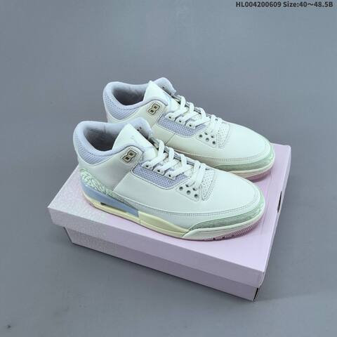 Jordan Air Jordan 3 Retro Sail Jade Aura Pastel Pink 40 48 5 Basketball - Men's (BS-65789)