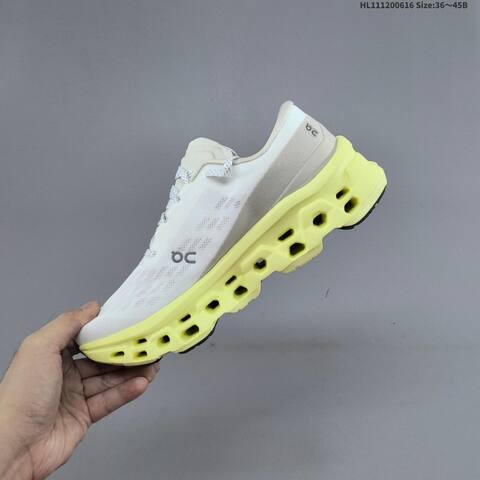 On Cloudmonster 3 White Pale Yellow Grey EU 36-45 Running Shoe Running Sneakers - Unisex (BS-69487)