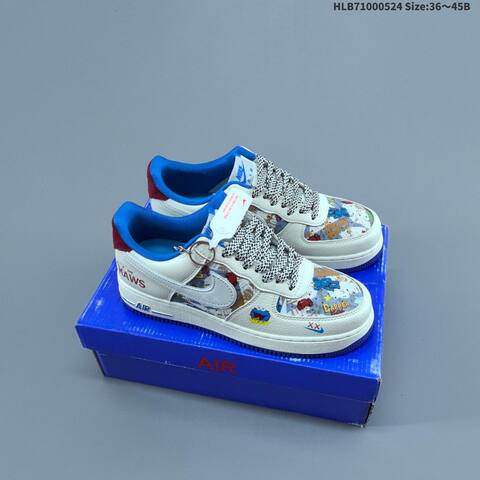 Nike Air Force 1 07 Low Beige Burgundy Dark Grey Off White EU 36-45 Sneaker - Unisex (BS-60155)