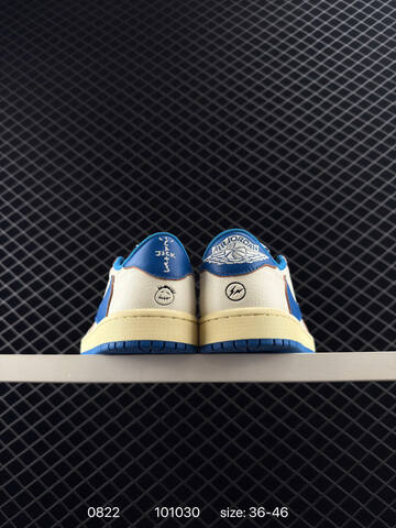 Jordan Travis Scott x Fragment x Air Jordan 1 Low DM7866-002 Sail Blue Cream Brown EU 36-46 Sneaker - Unisex BS-80852