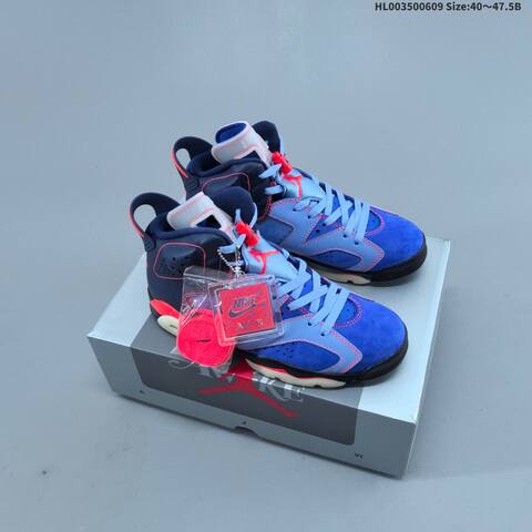 Jordan Air Jordan 6 Midnight Navy Blue Black Pink 40 47 5 Basketball - Men's (BS-65793)
