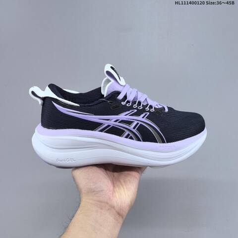 ASICS Gel Nimbus 28 White Black Green Purple EU 36-45 Running Shoe Running Sneakers - Unisex (BS-69054)