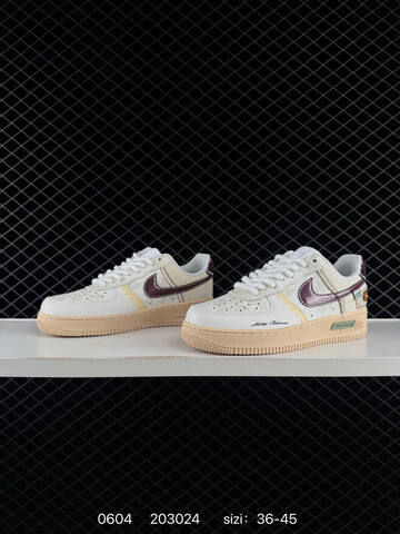 Nike Air Force 1 07 Low White Beige Burgundy Pale Yellow EU 36-45 Lifestyle - Unisex (BS-71000)