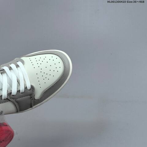 Jordan Air Jordan 1 Low Sail Grey White Red 36 46 Casual - Unisex (BS-66257)