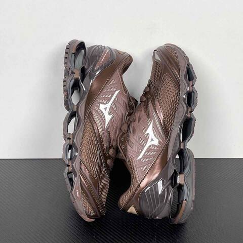 Mizuno Wave Prophecy LS A251105 Brown Metallic Bronze White Dark Gray Running Shoe Running Sneakers (BS-86778)