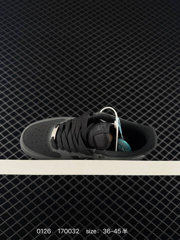 Nike Air Force 1 Black Charcoal Gray 36-45 Casual - Unisex (BS-72941)
