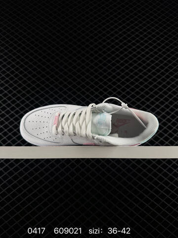 Nike Air Force 1 07 Low White With Pink Swoosh Light Mint Heel And Outsole Edge EU 36-42 Lifestyle - Unisex (BS-72033)