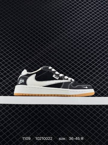 Jordan Air Jordan 1 Low Travis Scott Stussy Supreme Custom Beige Brown Grey Red White EU 36-45 Skate Shoe - Unisex (BS-80317)