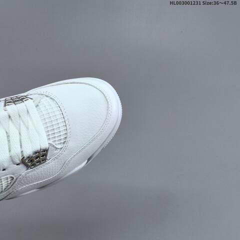 Jordan Air Jordan 4 Retro White Metallic Silver 36 47 5 Basketball - Unisex (BS-67164)
