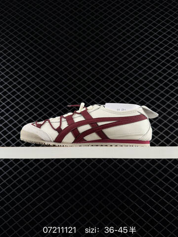 Onitsuka Tiger Mexico 66 Cream White Burgundy EU 36-45 Sneaker Casual Sneakers - Unisex (BS-81721)