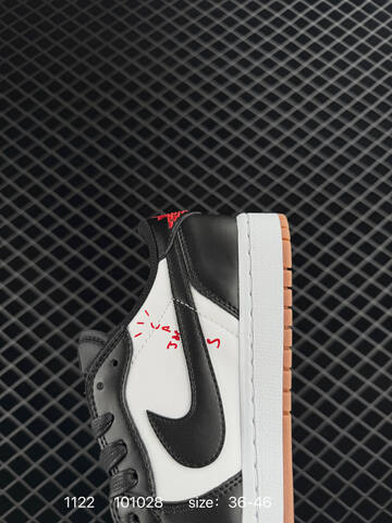 Jordan Travis Scott x Air Jordan 1 Low Black White Red Gum EU 36-46 Sneaker - Unisex BS-80215
