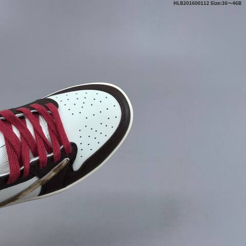 Nike Air Jordan 1 Low OG White Black-brown With Burgundy Laces And Camo Accent 36 46 Lifestyle - Unisex (BS-66997)