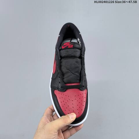 Jordan Air Jordan 1 Low OG Black Red White Banned 36 47 5 Casual - Unisex (BS-67259)