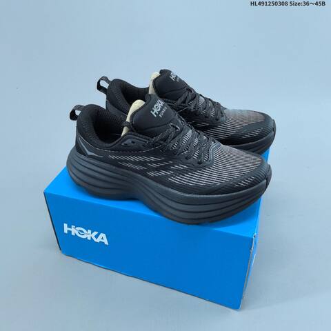 HOKA ONE ONE Bondi 8 TS CAGED TPU Black Grey EU 36-45 Running Shoe Running Sneakers - Unisex (BS-69384)
