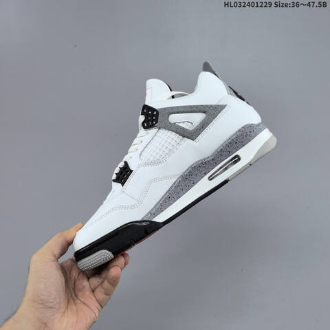 Jordan Air Jordan 4 Retro OG White Cement 36 47 5 Basketball - Unisex (BS-67196)
