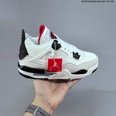 Jordan Air Jordan 4 Retro White Black Red EU 40-47 5 Basketball - Men's (BS-66019)