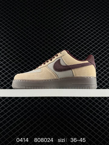 Nike Air Force 1 07 Beige Light Grey Dark Burgundy Gum Brown EU 36-45 Lifestyle - Unisex (BS-72105)