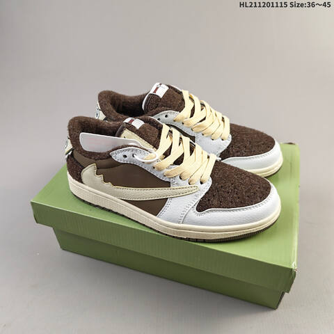 Jordan Air Jordan 1 Low x Travis Scott Brown White Cream EU 36-45 Lifestyle - Unisex (BS-63689)