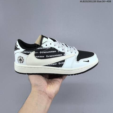 Jordan Air Jordan 1 Low x Travis Scott Black White EU 36-45 Casual - Unisex (BS-67174)