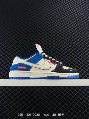 Nike SB Dunk Low Pro x Supreme Black White Blue EU 36-45 Skate - Unisex (BS-74596)