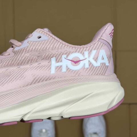 HOKA Clifton 9 Light Pink White Running Shoe Running Sneakers (BS-86879)